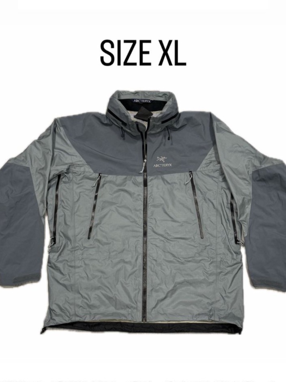 Arc'teryx Men’s GORE-TEX Waterproof Shell Jacket - Two-Tone Gray - Size XL